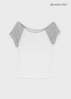 Thomaston Raglan Off-Shoulder Short Sleeve Tee