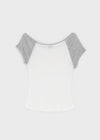 Thomaston Raglan Off-Shoulder Short Sleeve Tee