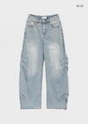 Timma Rivet Shirred Wide Pants