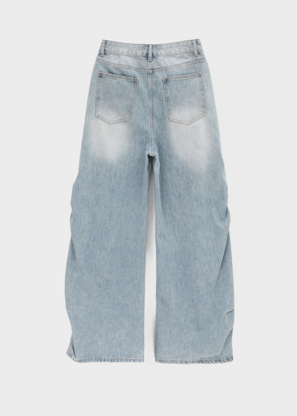 Timma Rivet Shirred Wide Pants