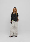 Timma Rivet Shirred Wide Pants
