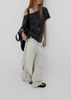 Timma Rivet Shirred Wide Pants