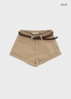 Nicket Roll-up Cotton Shorts (Belt Set)