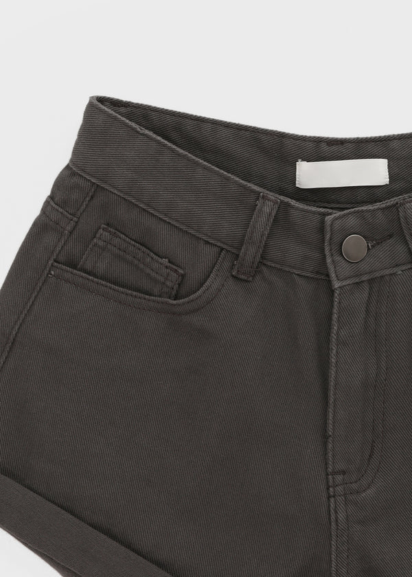 Nicket Roll-up Cotton Shorts (Belt Set)