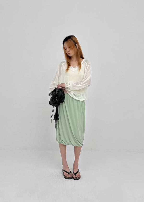 Teini Cooling Draping Midi Skirt