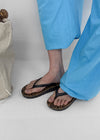 Kimmit Leopard Wedge Heel Flip-flops
