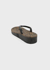 Kimmit Leopard Wedge Heel Flip-flops