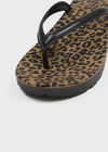 Kimmit Leopard Wedge Heel Flip-flops