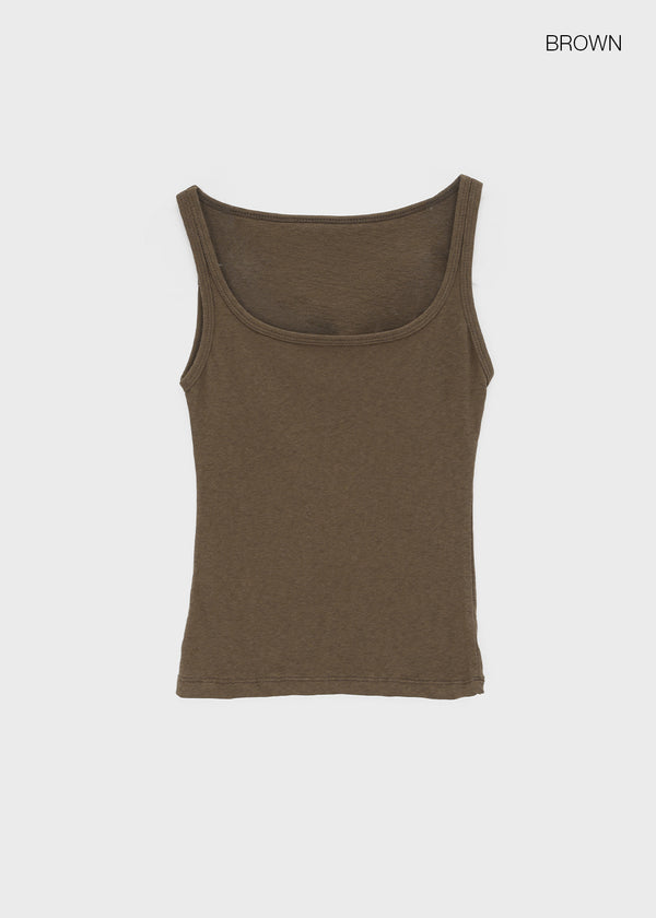 Popring Wide U-neck Sleeveless
