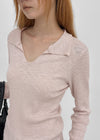 Tinta Ribbed Collared Long Sleeve Tee
