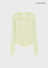 Tinta Ribbed Collared Long Sleeve Tee