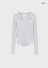 Tinta Ribbed Collared Long Sleeve Tee