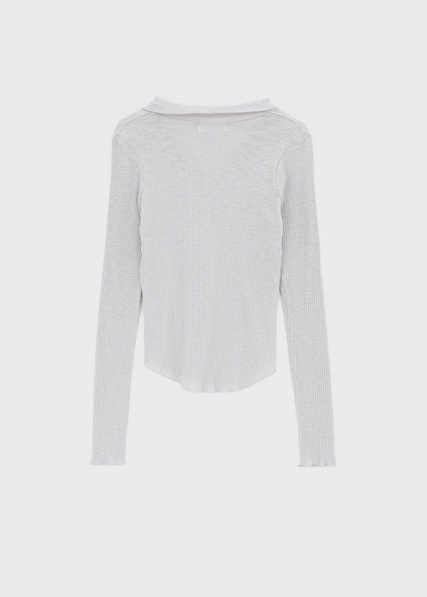 Tinta Ribbed Collared Long Sleeve Tee