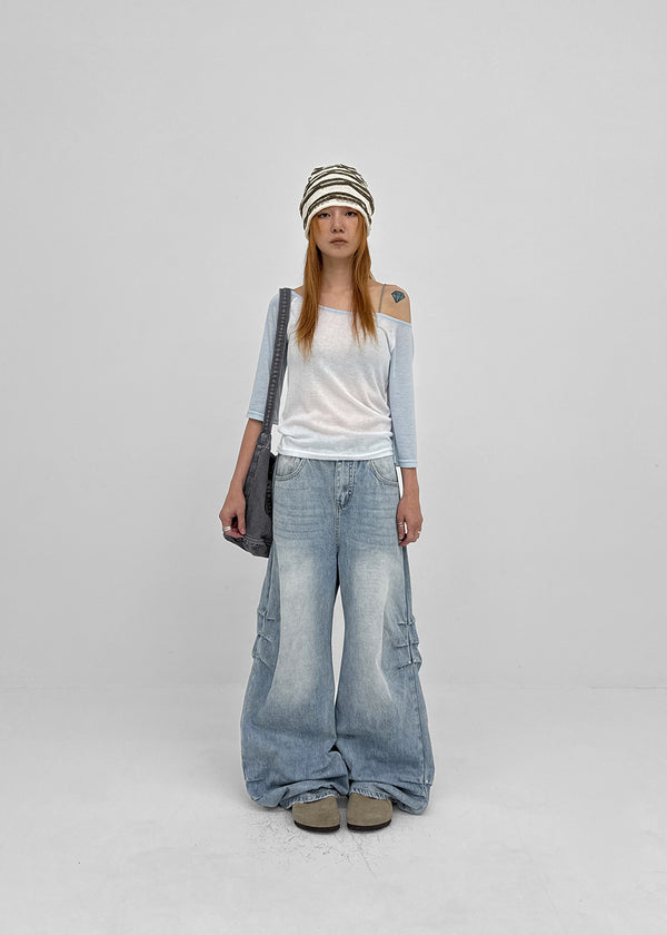 Famildi Off-shoulder Raglan Sleeveless Tee