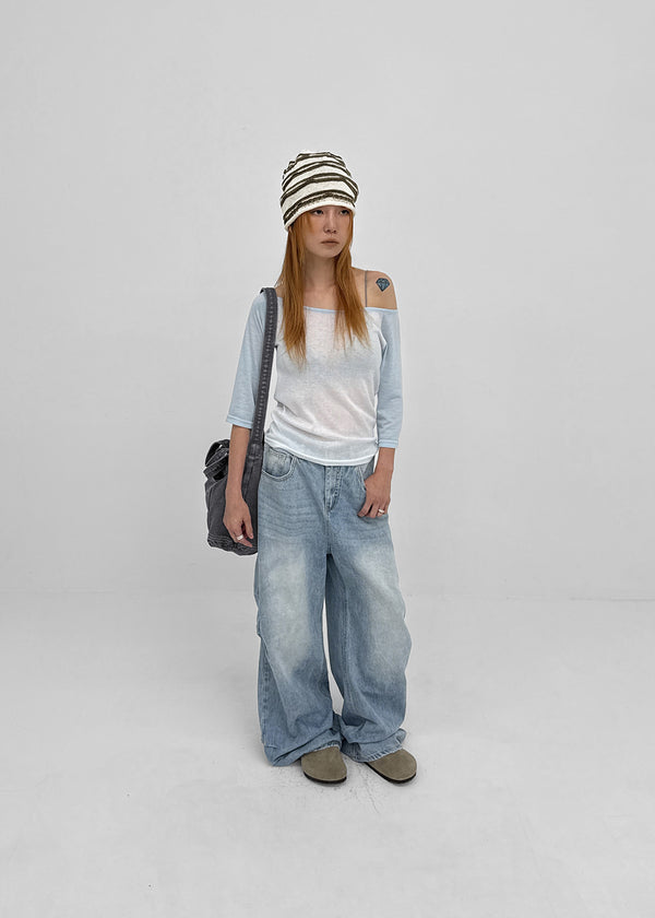 Famildi Off-shoulder Raglan Sleeveless Tee