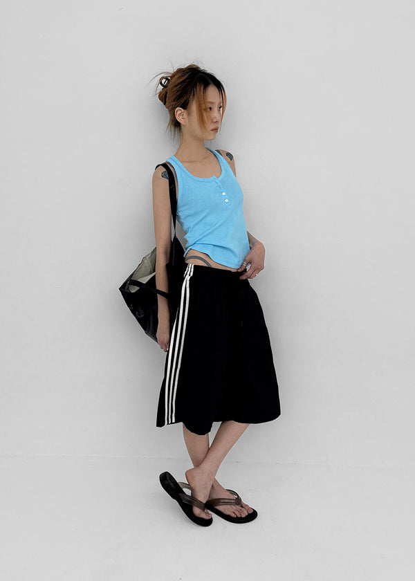 Colbe Henley Neck Pigment Sleeveless Top