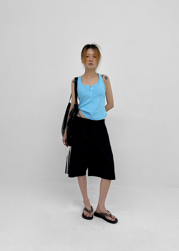 Colbe Henley Neck Pigment Sleeveless Top