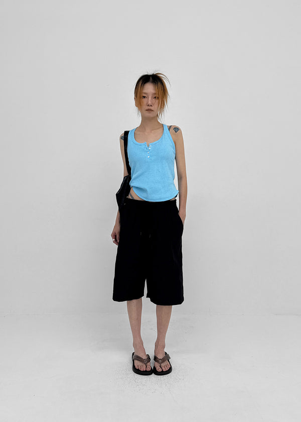 Colbe Henley Neck Pigment Sleeveless Top