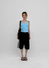 Colbe Henley Neck Pigment Sleeveless Top