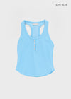 Colbe Henley Neck Pigment Sleeveless Top