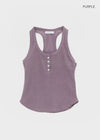 Colbe Henley Neck Pigment Sleeveless Top