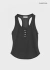Colbe Henley Neck Pigment Sleeveless Top