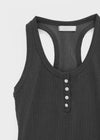 Colbe Henley Neck Pigment Sleeveless Top