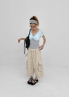 (UNISEX) Wellit Cargo Bermuda Elastic Pants