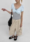 (UNISEX) Wellit Cargo Bermuda Elastic Pants