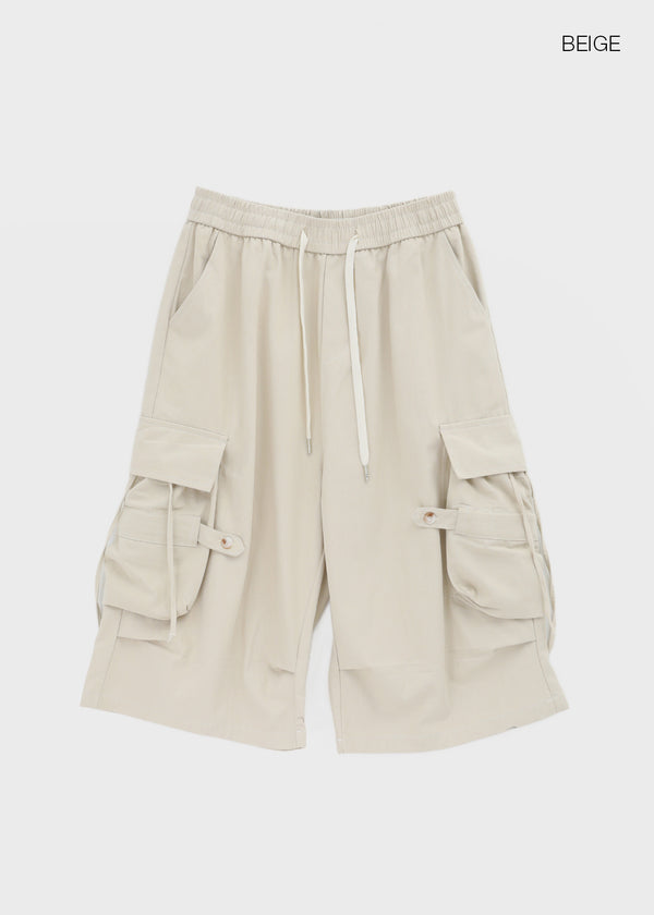 (UNISEX) Wellit Cargo Bermuda Elastic Pants
