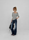 Lamber Button Roll-up Short Sleeve Tee