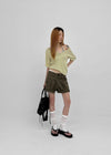 Lamber Button Roll-up Short Sleeve Tee