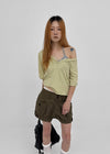 Lamber Button Roll-up Short Sleeve Tee
