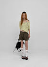 Lamber Button Roll-up Short Sleeve Tee