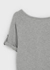 Lamber Button Roll-up Short Sleeve Tee