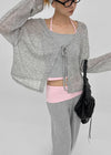 Rivets Knit Linen Cardigan
