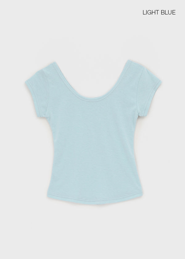 Jay's Summer Deep U-Neck Short Sleeve Tee