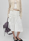 Vapor tiered midi skirt