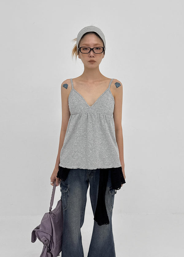 Torsion Bar V-neck Sleeveless (Built-in Cup)
