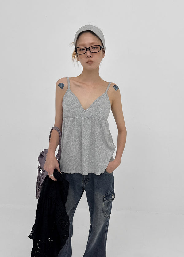 Torsion Bar V-neck Sleeveless (Built-in Cup)