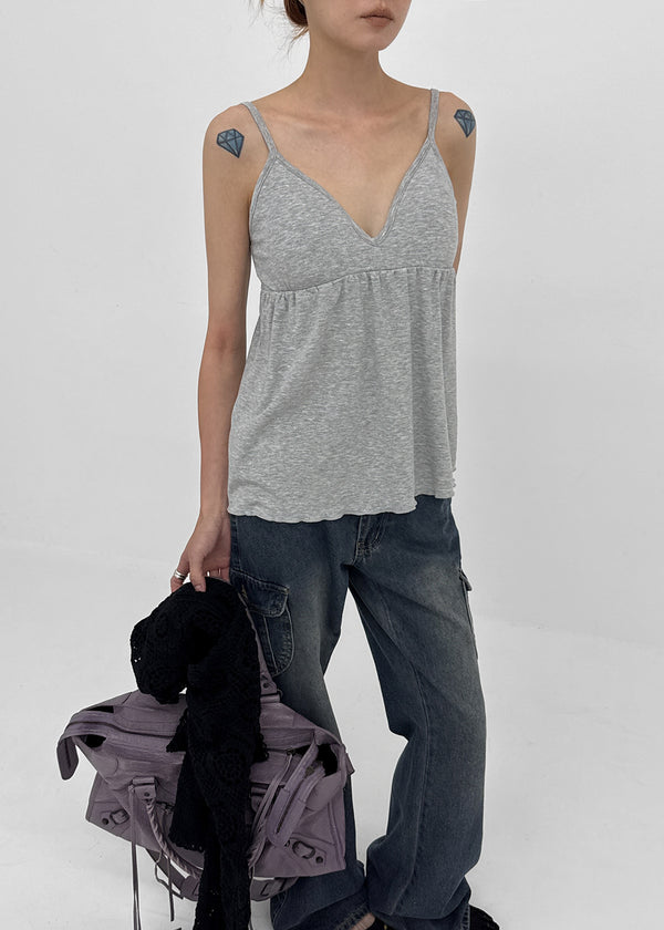 Torsion Bar V-neck Sleeveless (Built-in Cup)
