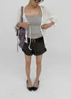 Binding 3/4 length knit cardigan