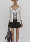 Binding 3/4 length knit cardigan