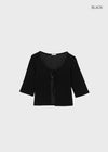 Binding 3/4 length knit cardigan