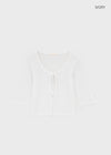 Binding 3/4 length knit cardigan
