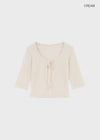 Binding 3/4 length knit cardigan