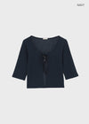 Binding 3/4 length knit cardigan
