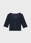 Binding 3/4 length knit cardigan