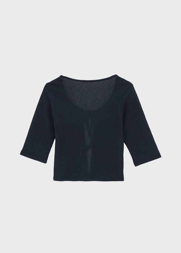 Binding 3/4 length knit cardigan