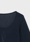 Binding 3/4 length knit cardigan